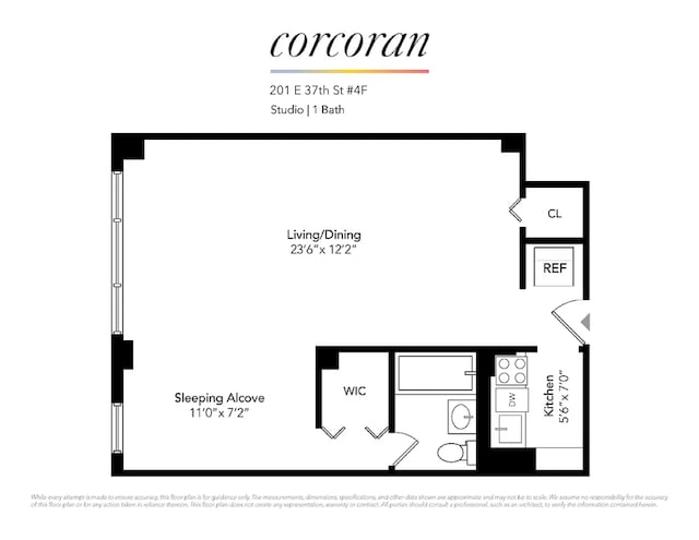 201 E 37th St Unit 4F, New York City, NY 10016 - floor plan / room layout