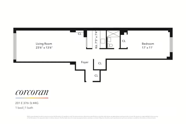 201 E 37th St Unit 4G, New York City, NY 10016 - home floor plan
