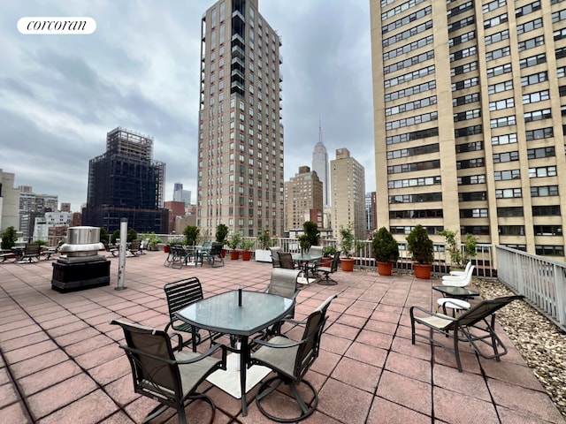 201 E 37th St Unit 4Fg, New York City, NY 10016 - view of patio / terrace featuring a skyline view