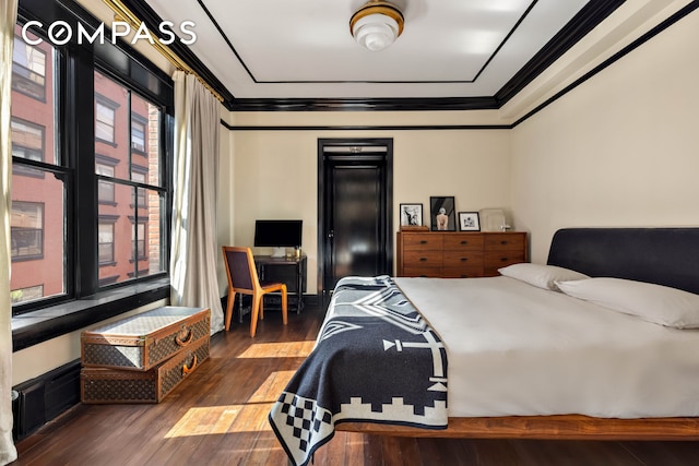 211 Elizabeth St Unit 3S, New York City, NY 10012 - bedroom with ornamental molding and wood finished floors