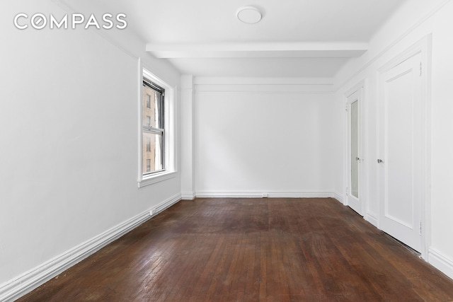 250 W 94th St Unit 8J, New York City, NY 10025 - empty room with wood finished floors and beamed ceiling