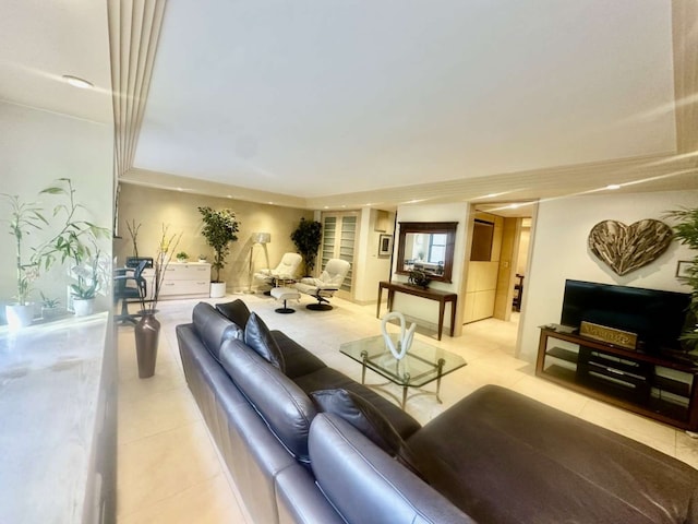 35 E 38th St Unit 3C, New York City, NY 10016 - living room featuring light tile patterned flooring
