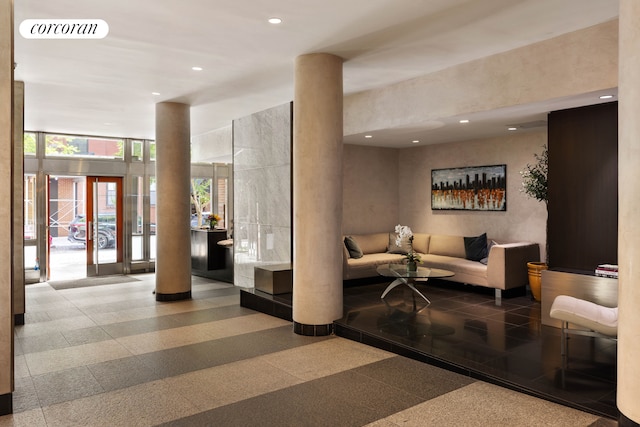 99 Jane St Unit 2J, New York City, NY 10014 - lobby featuring recessed lighting and a high ceiling