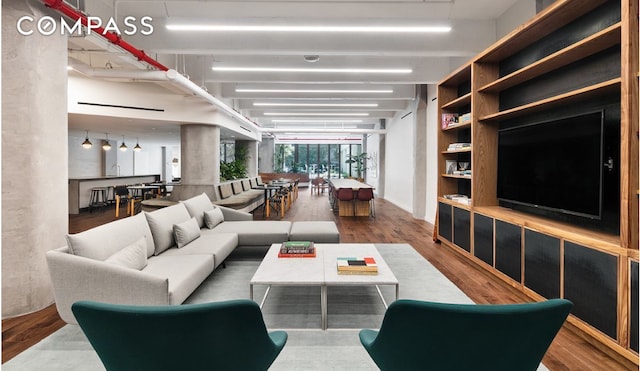 184 Kent Ave Unit D101, New York City, NY 11249 - living room featuring wood finished floors