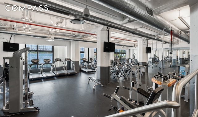 184 Kent Ave Unit D101, New York City, NY 11249 - workout area featuring healthy amount of natural light