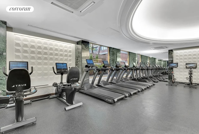 360 E 72nd St Unit C2003, New York City, NY 10021 - gym featuring wallpapered walls