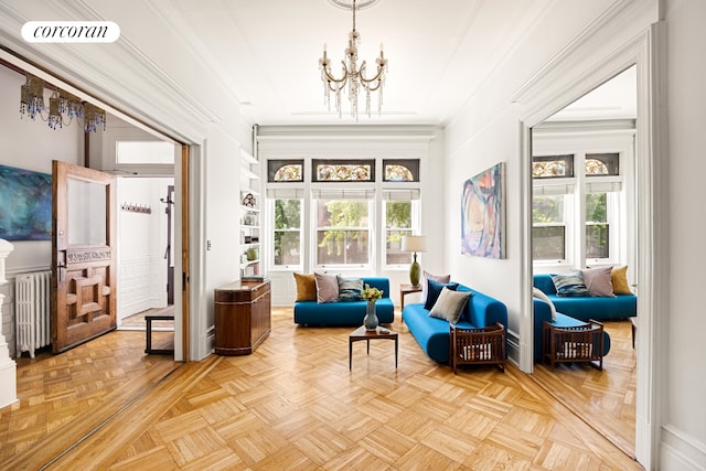 151 Herkimer St, New York City, NY 11216 - sitting room featuring a chandelier