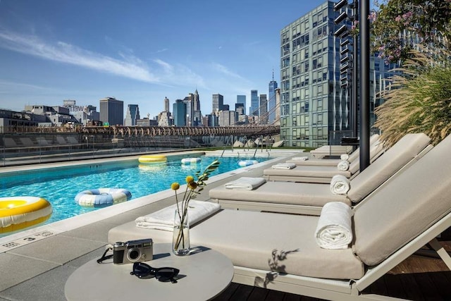 30 Front St Unit 28C, New York City, NY 11201 - community pool with a view of skyline
