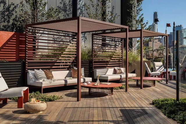 30 Front St Unit 28C, New York City, NY 11201 - wooden deck featuring an outdoor hangout area