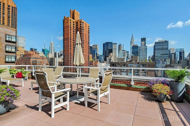 165 E 32nd St Unit 15C, New York City, NY 10016 - view of patio / terrace with a view of skyline
