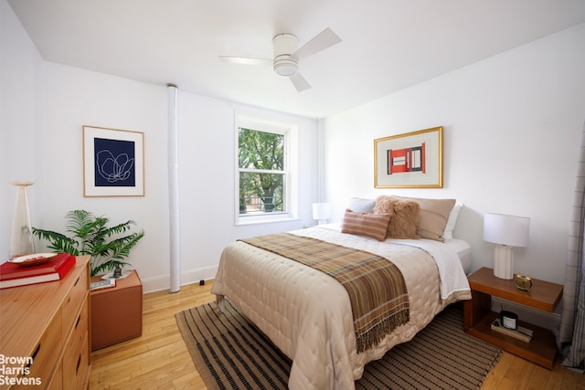 3 4th Pl Unit 6, New York City, NY 11231 - bedroom with light wood-style flooring, baseboards, and a ceiling fan