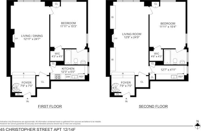 45 Christopher St Unit 12/14F, New York City, NY 10014 - home floor plan