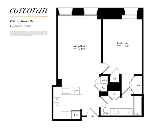 25 Broad St Unit 6M, New York City, NY 10004 - home floor plan