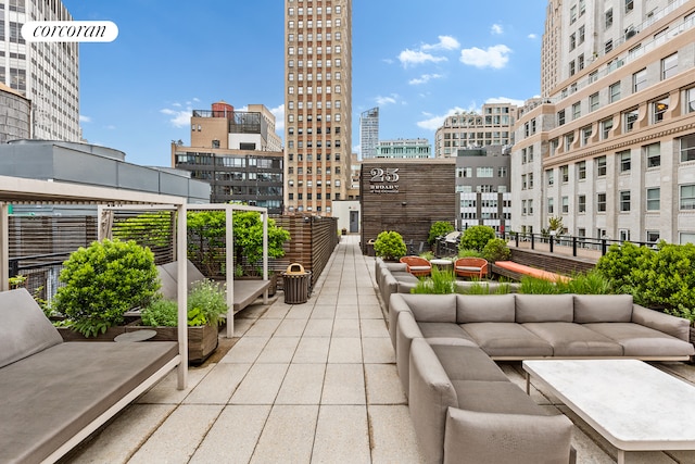 25 Broad St Unit 6M, New York City, NY 10004 - view of patio with a view of city and an outdoor hangout area