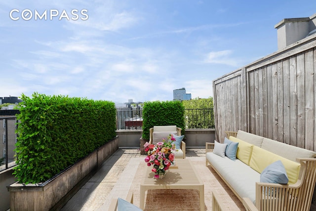 195 Hawthorne St Unit 5E, New York City, NY 11225 - view of patio featuring an outdoor living space