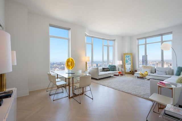 30 Park Pl Unit 64B, New York City, NY 10007 - dining space featuring plenty of natural light