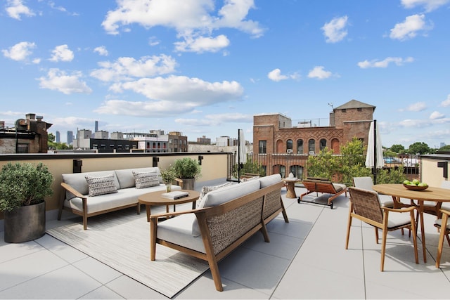 106 Jefferson Ave Unit 4, New York City, NY 11216 - view of patio featuring an outdoor living space and a city view