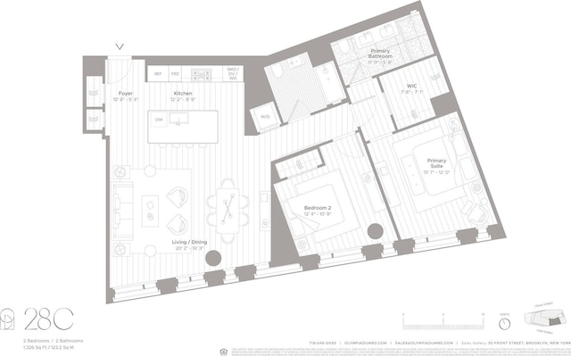 30 Front St Unit 28C, New York City, NY 11201 - view of room layout