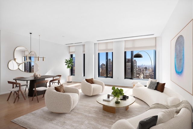 30 Front St Unit 28C, New York City, NY 11201 - living room with wood finished floors and baseboards