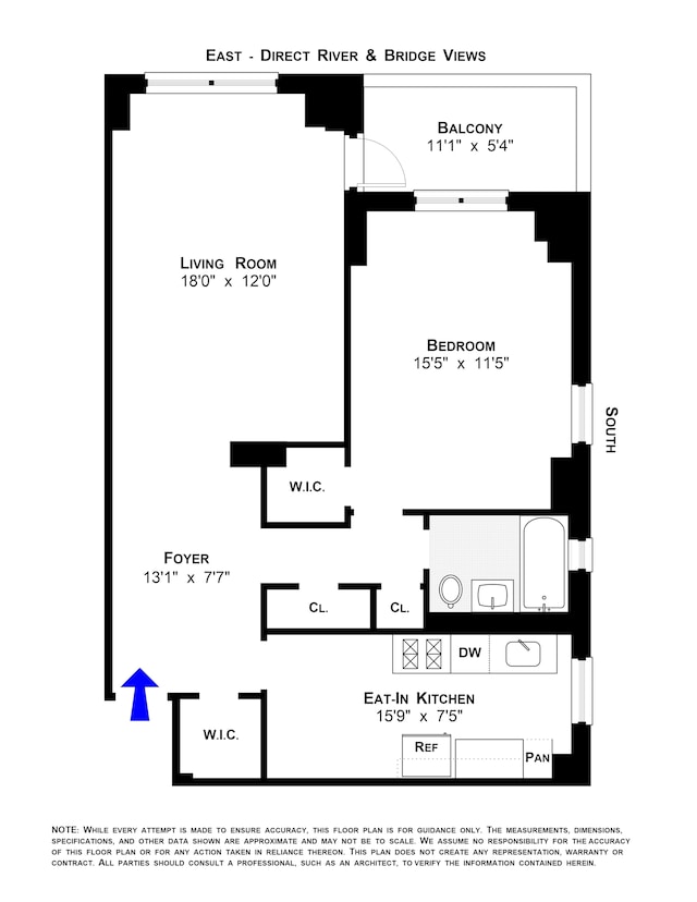 455 Fdr Dr Unit B807, New York City, NY 10002 - view of floor plan / room layout