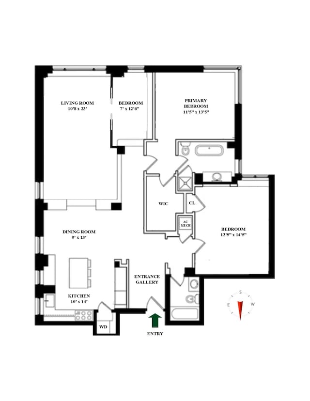 230 E 73rd St Unit 10Gh, New York City, NY 10021 - view of property floor plan