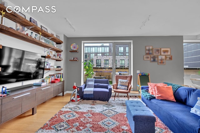 40 W 116th St Unit A907, New York City, NY 10026 - living room featuring track lighting and light wood finished floors