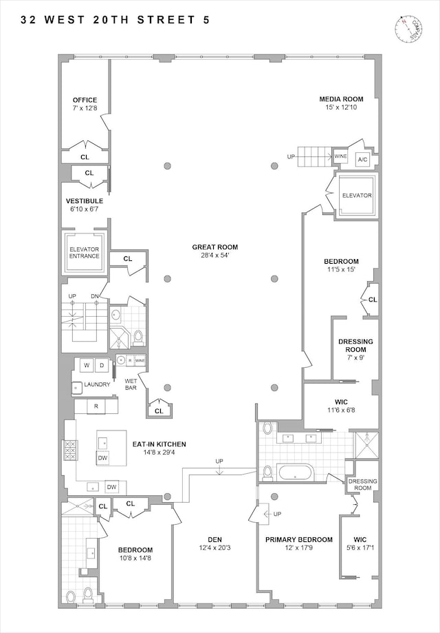 32 W 20th St Unit 5, New York City, NY 10011 - view of floor plan / room layout