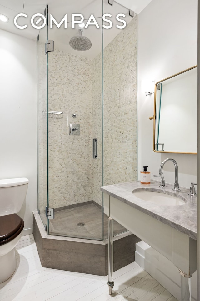 32 W 20th St Unit 5, New York City, NY 10011 - full bath featuring toilet, a stall shower, and vanity