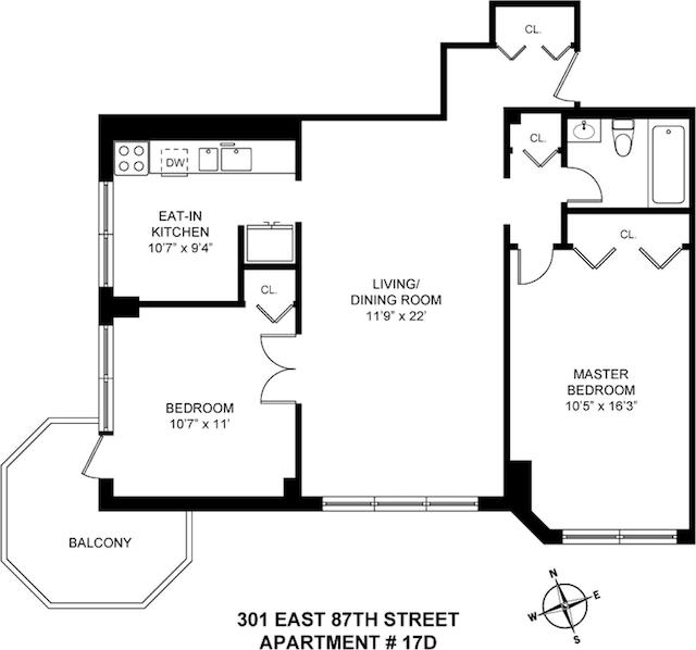 301 E 87th St Unit 17D, New York City, NY 10128 - room layout
