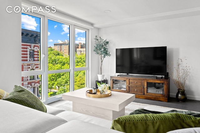 371 W 123rd St Unit 8A, New York City, NY 10027 - living room featuring wood finished floors