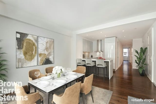 27 W 19th St Unit 7, New York City, NY 10011 - dining room featuring dark wood finished floors and recessed lighting