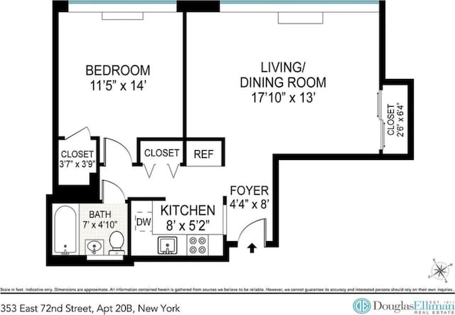 353 E 72nd St Unit 20B, New York City, NY 10021 - view of property floor plan