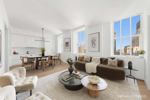 1 Wall St Unit 3606, New York City, NY 10005 - living room with light wood-style flooring