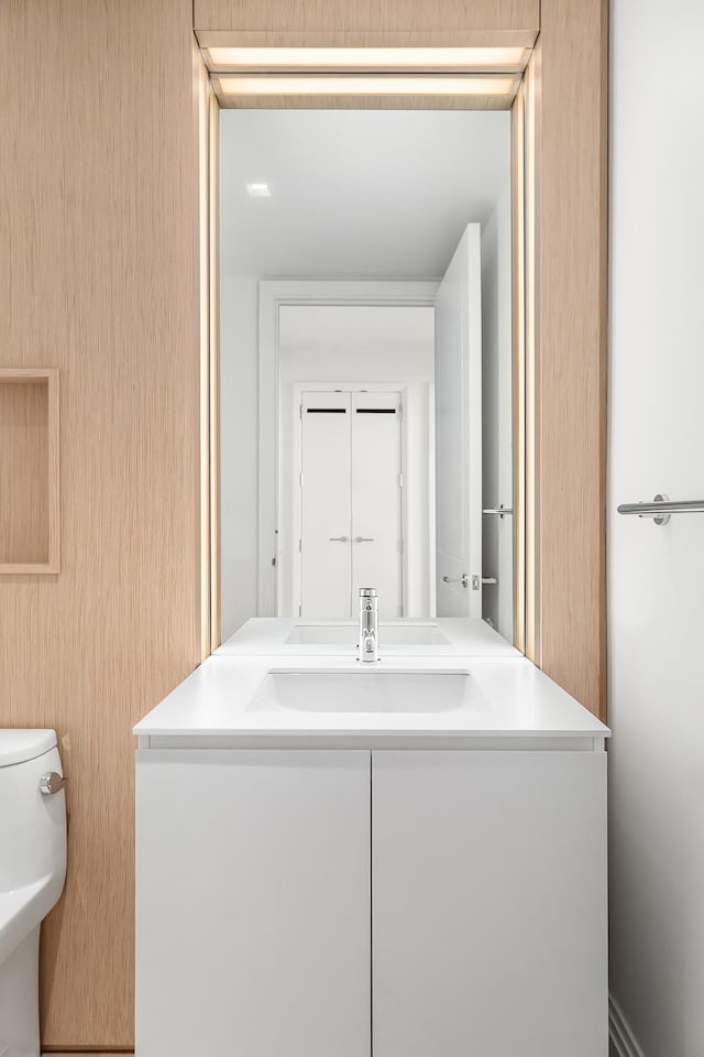 1 Wall St Unit 3606, New York City, NY 10005 - bathroom with toilet and vanity