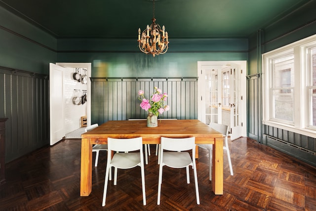 216 E 21st St, New York City, NY 11226 - dining space with a chandelier