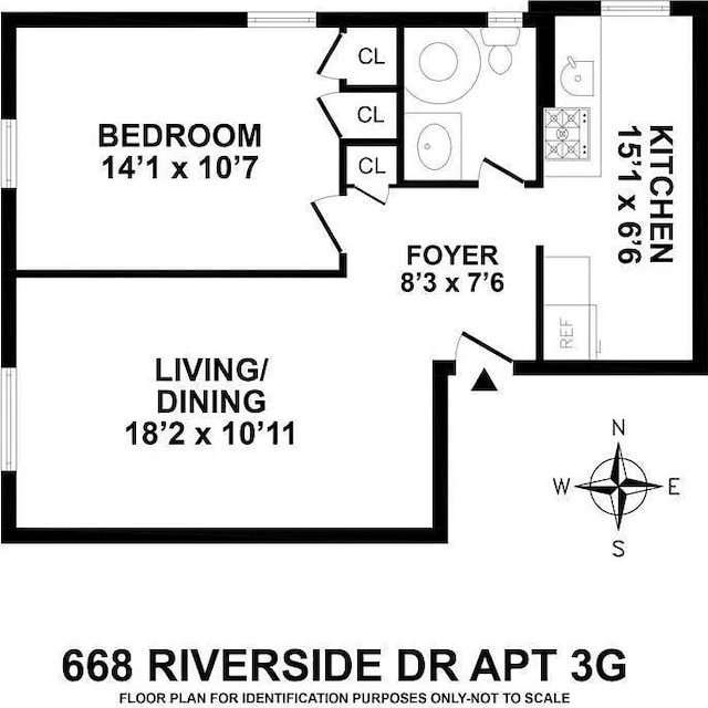 668 Riverside Dr Unit 3G, New York City, NY 10031 - room layout