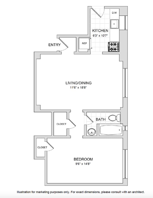 142 E 49th St Unit 2C, New York City, NY 10017 - room layout