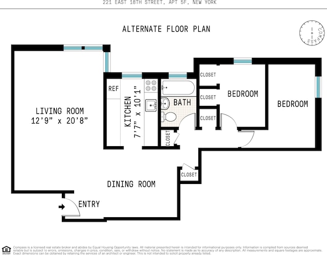 221 E 18th St Unit 5F, New York City, NY 11226 - view of floor plan / room layout