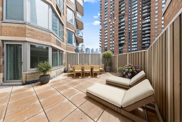 500 W 43rd St Unit 3C, New York City, NY 10036 - view of patio featuring a view of city and outdoor dining space