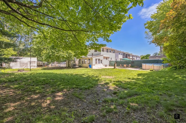 118 Stobe Ave, New York City, NY 10306 - view of yard with a covered pool and a patio area