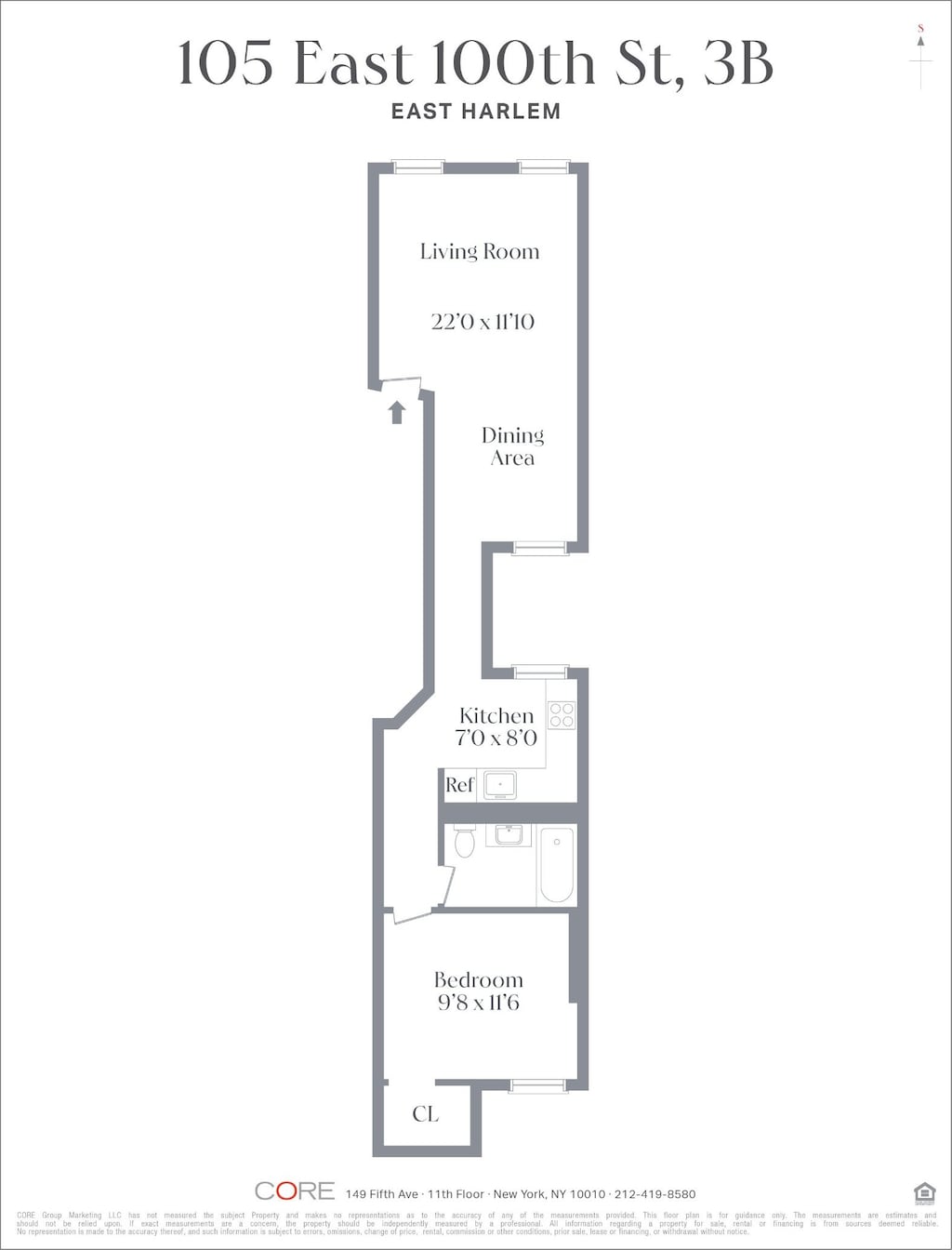 105 E 100th St Unit 3A, New York City, NY 10029 - home floor plan