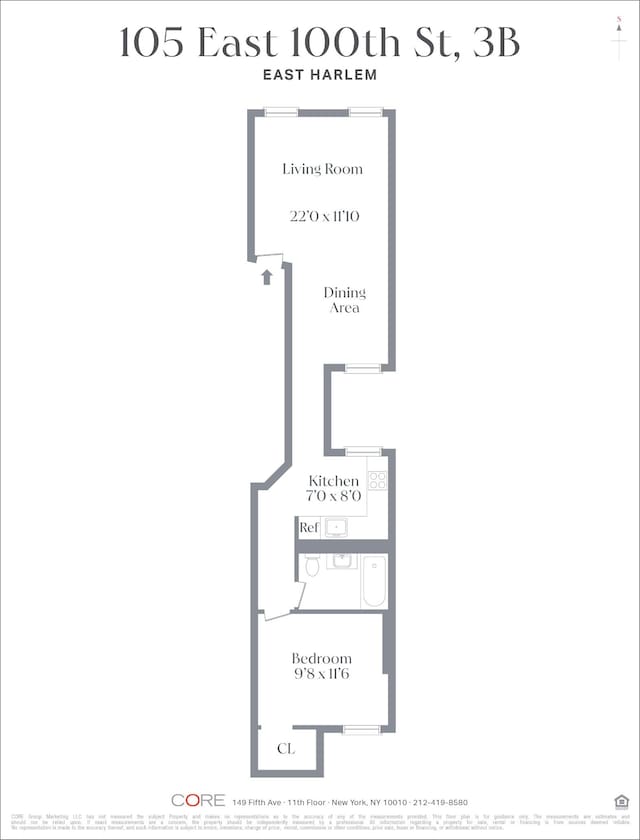 105 E 100th St Unit 3A, New York City, NY 10029 - home floor plan