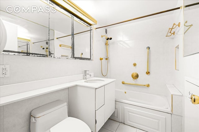 11 5th Ave Unit 3L, New York City, NY 10003 - full bathroom featuring vanity, toilet, bathtub / shower combination, and tile patterned flooring