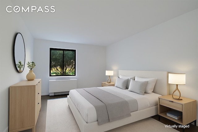 300 Rector Pl Unit 4E, New York City, NY 10280 - bedroom with radiator and wood finished floors