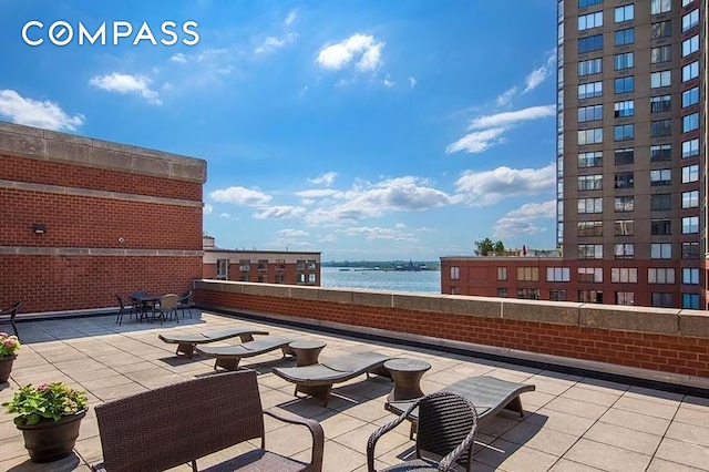300 Rector Pl Unit 4E, New York City, NY 10280 - view of patio / terrace featuring a water view