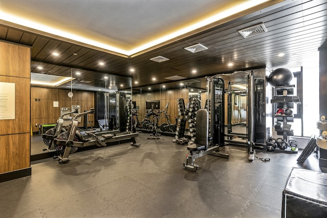 11 Hancock Pl Unit 304, New York City, NY 10027 - workout area with wood walls