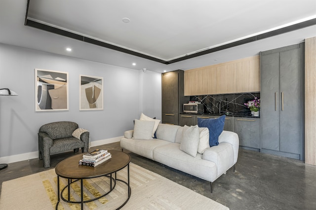 11 Hancock Pl Unit 304, New York City, NY 10027 - living area featuring concrete floors, baseboards, and recessed lighting