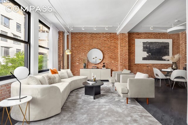 36 W 15th St Unit 4, New York City, NY 10011 - community lobby featuring brick wall