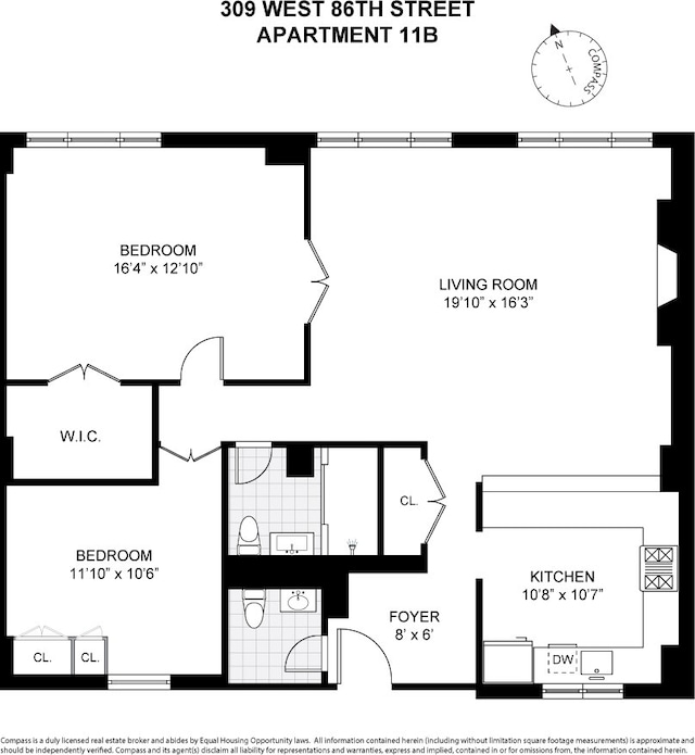 309 W 86th St Unit 11B, New York City, NY 10024 - view of property floor plan