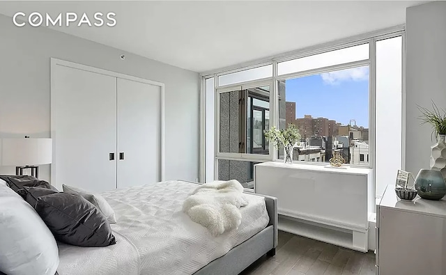 385 1st Ave Unit 11A, New York City, NY 10010 - bedroom with wood finished floors and a closet